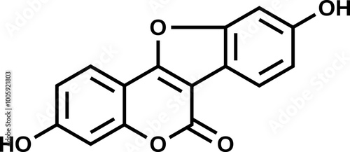 Coumestrol structural formula, vector illustration