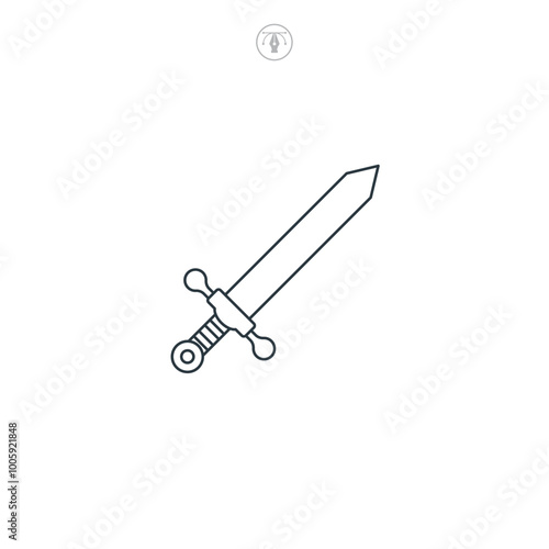 Sword icon symbol vector illustration isolated on white background