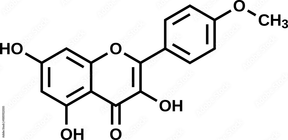 Kaempferide structural formula, vector illustration Kaempferide structural formula, vector illustration