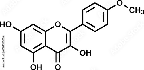 Kaempferide structural formula, vector illustration