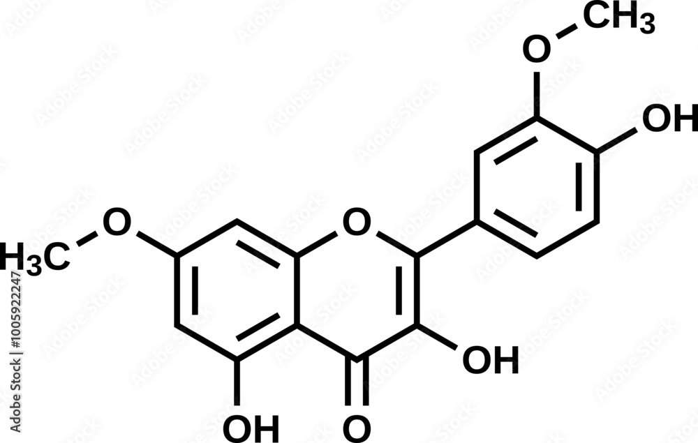 Rhamnazin structural formula, vector illustration Rhamnazin structural formula, vector illustration