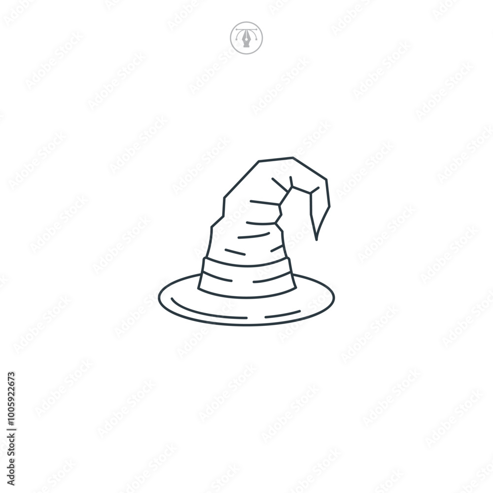 Wizard Hat icon symbol vector illustration isolated on white background Wizard Hat icon symbol vector illustration isolated on white background