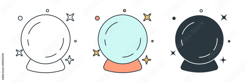 Crystal Ball icon symbol vector illustration isolated on white background Crystal Ball icon symbol vector illustration isolated on white background