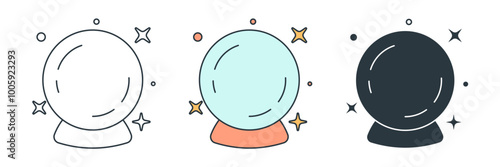 Crystal Ball icon symbol vector illustration isolated on white background