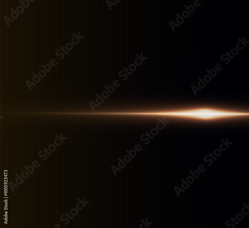 Light yellow effect reflections, neon illumination in white colors. Bright light lens. Police light effects, lines. Shiny stars, glowing sparks on a black background. Vector yelllow light effect