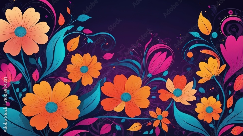 abstract floral background AI Generated abstract floral background AI Generated