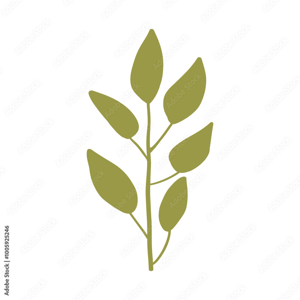 Simplistic green branch design with bold leaves on a white background, perfect for eco-themed projects, modern art, and natural branding. Simplistic green branch design with bold leaves on a white background, perfect for eco-themed projects, modern art, and natural branding.