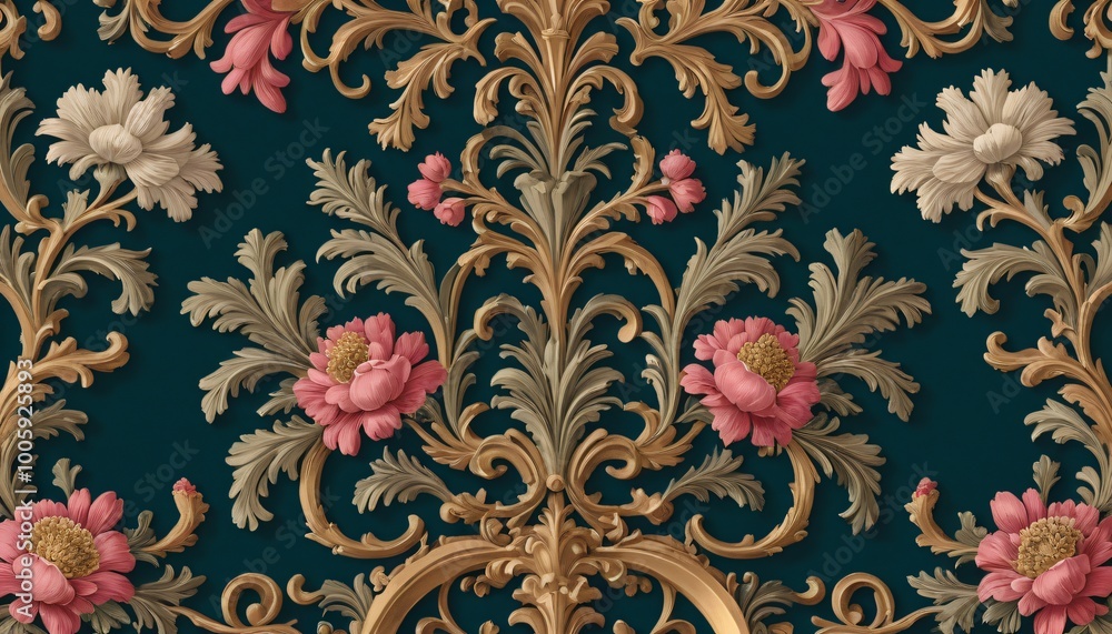 rococo art style frame ornate background rococo art style frame ornate background