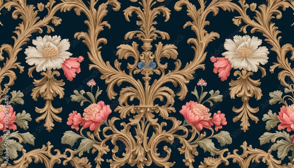 rococo art style frame ornate background rococo art style frame ornate background