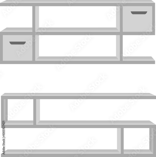 3D shelf on white wall for decorating