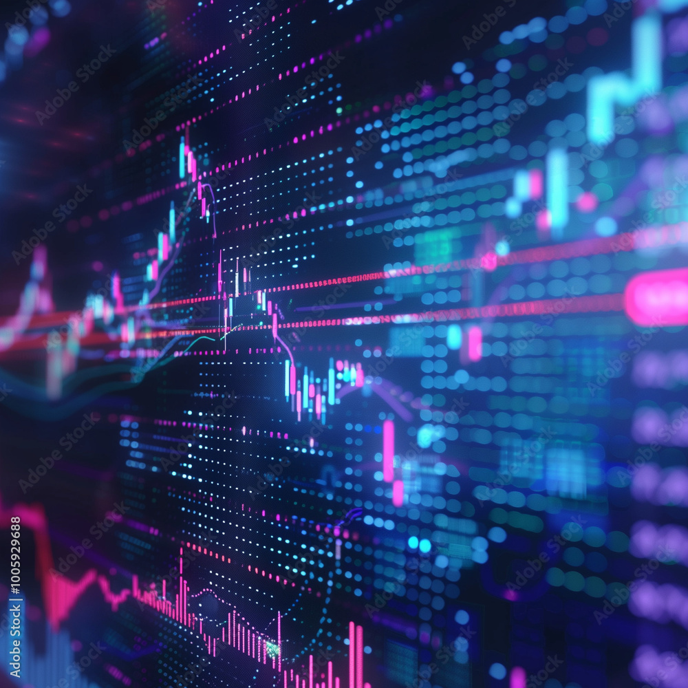 digital stock graph on screen digital stock graph on screen