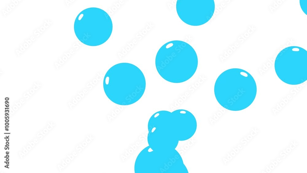 Bubbles on white background animation video Bubbles on white background animation video