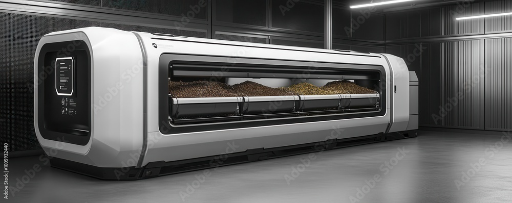 Futuristic sleep capsule in a modern facility, showcasing sleek design and advanced technology for enhanced rest and relaxation. Futuristic sleep capsule in a modern facility, showcasing sleek design and advanced technology for enhanced rest and relaxation.