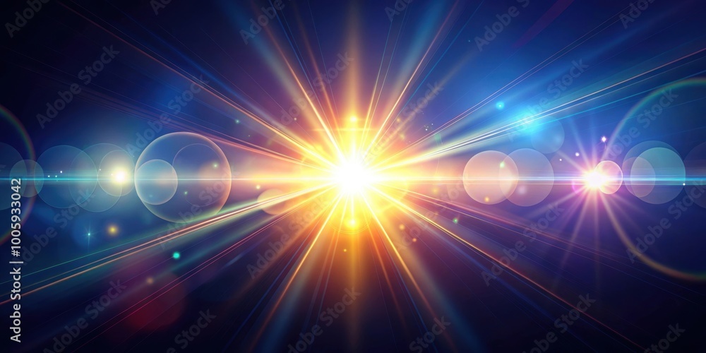 Fototapeta premium Realistic lens flare and light leaks from strong sun backlight, sun, flare, light, leaks, realistic, nature, photography