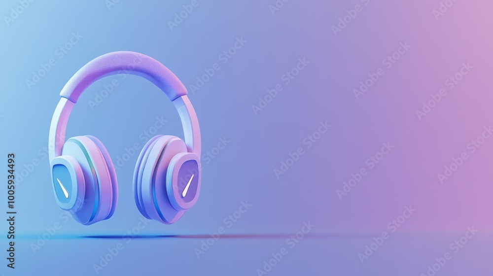A pair of modern headphones on a gradient background, emphasizing design and audio technology. A pair of modern headphones on a gradient background, emphasizing design and audio technology.