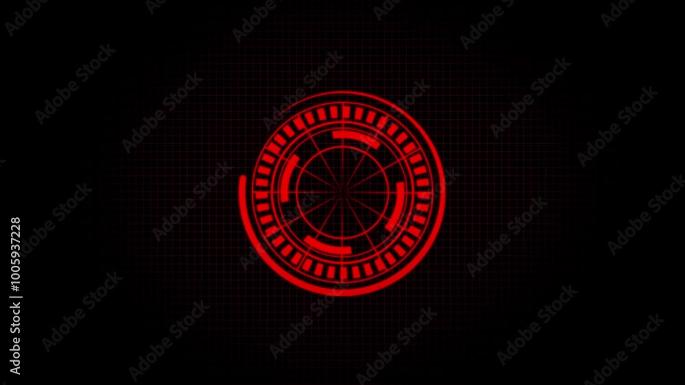 Radar HUD Screen Animation 4K. Motion graphic of colorful sonar radar ...