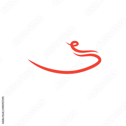 red swish line element