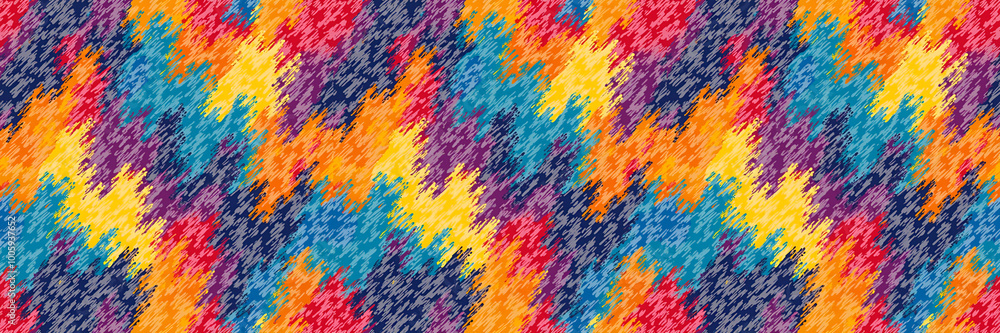 Modern colorful seamless pattern. Creative bright abstract illustration - generative AI Modern colorful seamless pattern. Creative bright abstract illustration - generative AI