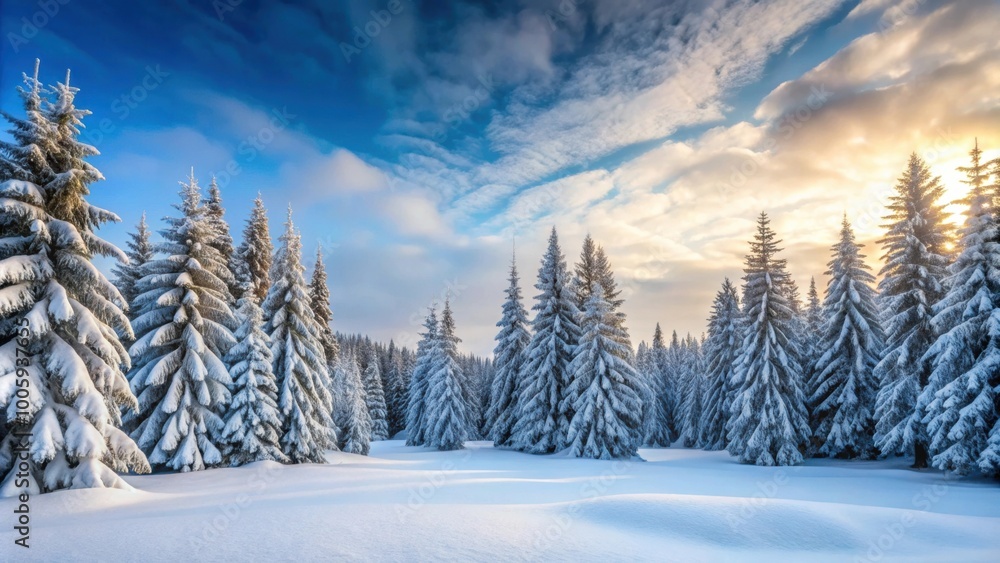 Winter forest covered in fresh snow, winter, forest, snow, cold, trees, landscape, nature, outdoors, tranquil, peaceful Winter forest covered in fresh snow, winter, forest, snow, cold, trees, landscape, nature, outdoors, tranquil, peaceful