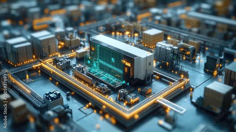 Futuristic Factory Cityscape