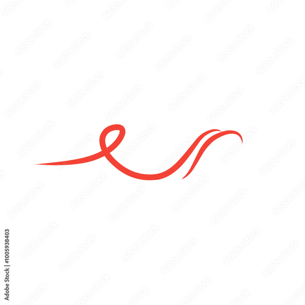 red swish line element