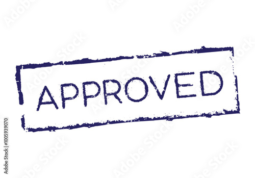 A rubber stamp with the word "approved". Used in offices or businesses to quickly and efficiently indicate that a document, request, or application has been reviewed and accepted. 
