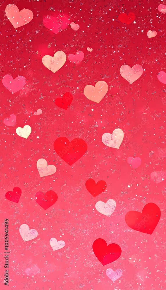Romantic Red, Pink, White Hearts Background, Gentle Love Concept For Valentines Day Designs Romantic Red, Pink, White Hearts Background, Gentle Love Concept For Valentines Day Designs