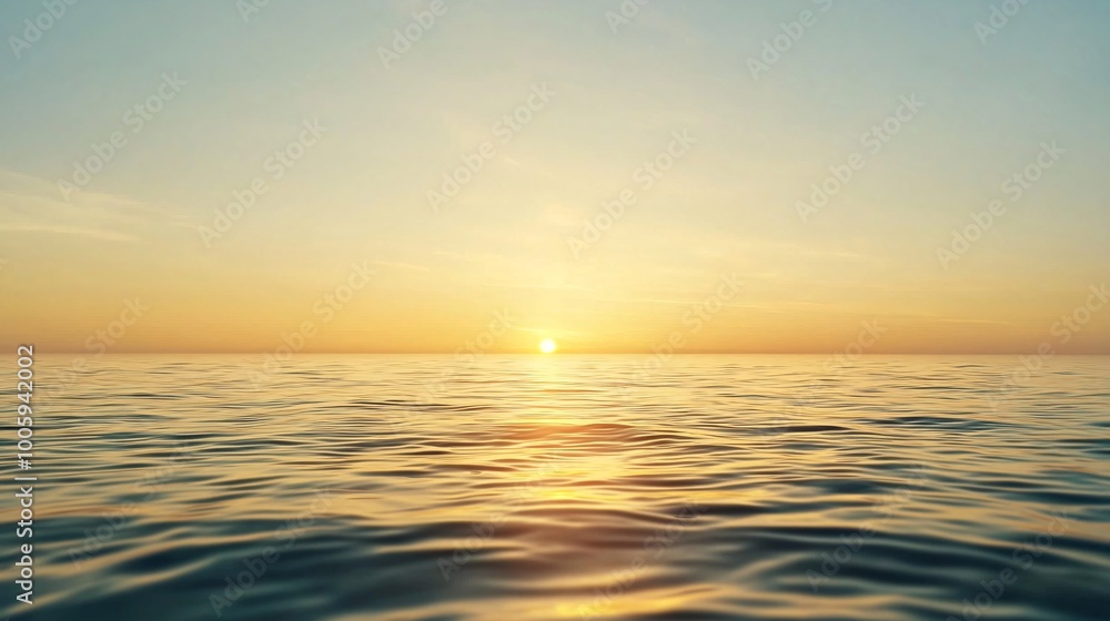 A golden sunset over a vast ocean, casting a warm glow, golden sunset, natural beauty A golden sunset over a vast ocean, casting a warm glow, golden sunset, natural beauty