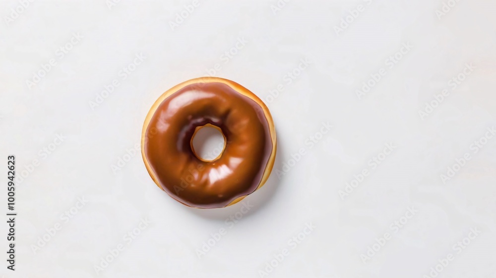 Single chocolate glazed donut isolated on white background. Single chocolate glazed donut isolated on white background.