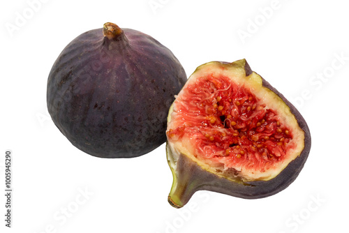 Ripe figs isolated on a transparent background