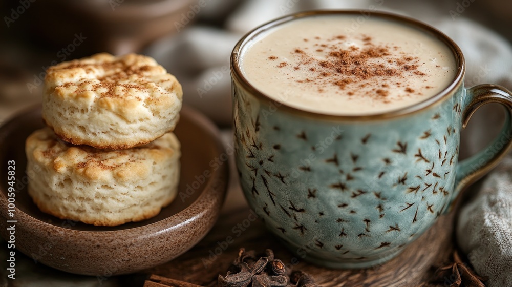 Warm Cinnamon Coffee and Biscuits Warm Cinnamon Coffee and Biscuits