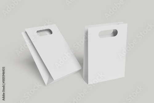 blank shopping paper bag isolated on a white background