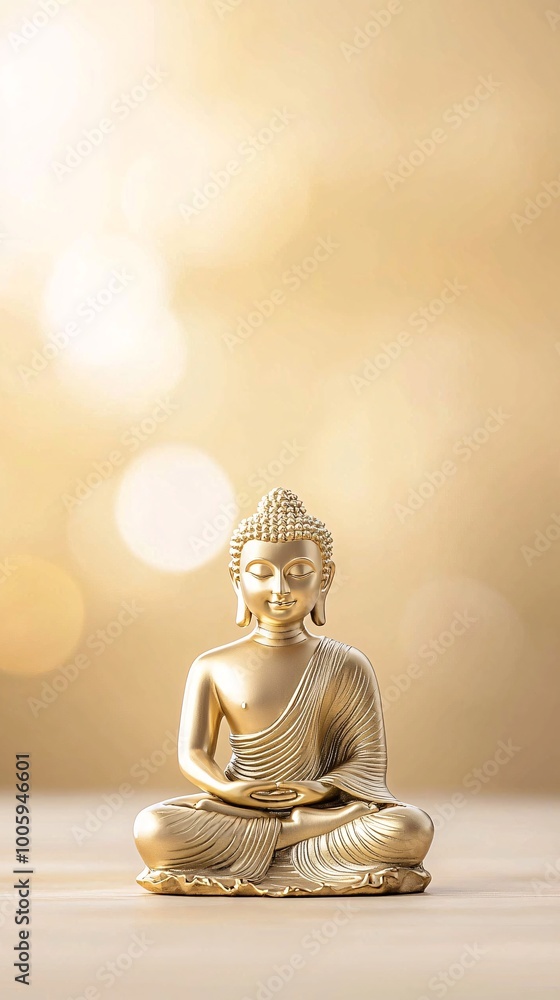 A golden Buddha statue glowing in the sunlight, symbolizing peace and spirituality, golden Buddha, spiritual gold A golden Buddha statue glowing in the sunlight, symbolizing peace and spirituality, golden Buddha, spiritual gold