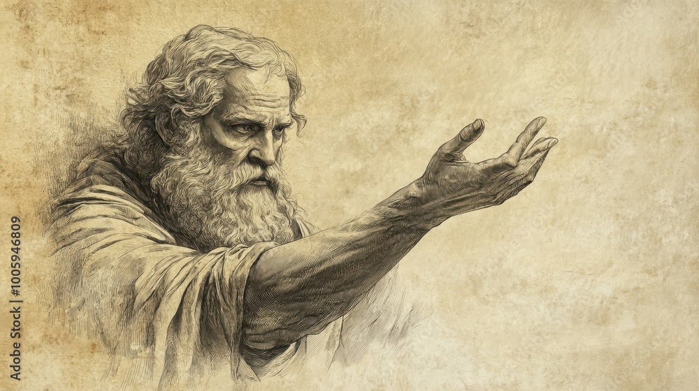 Fototapeta premium The Creator’s Balance: God Holding Light and Darkness in His Hands, Symbolizing His Authority to Shape Peace and Trouble