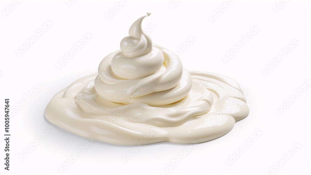 Whipped cream dollop isolated on white background. Whipped cream dollop isolated on white background.