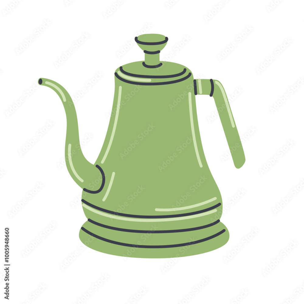 Obraz premium Vintage electric kettle. Doodle retro style teapot. Hand drawn isolated pastel vector illustration.