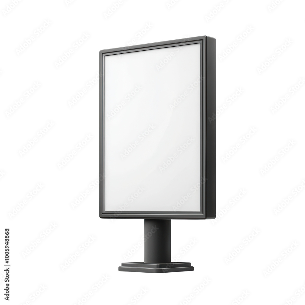 Blank vertical pedestal advertising billboard isolated on white background, ready for your design or advertisement content isolate on transparency background Blank vertical pedestal advertising billboard isolated on white background, ready for your design or advertisement content isolate on transparency background