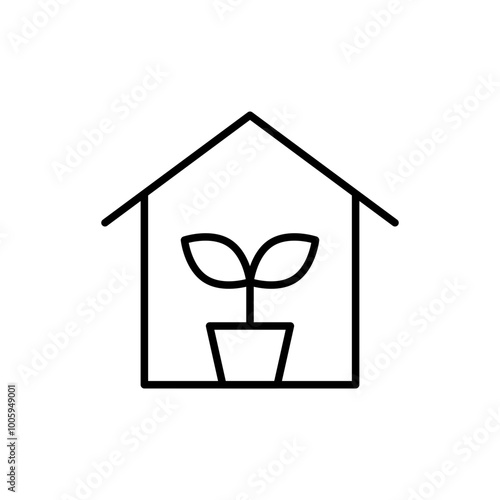 Seeding plant outline icons, minimalist vector illustration ,simple transparent graphic element .Isolated on white background