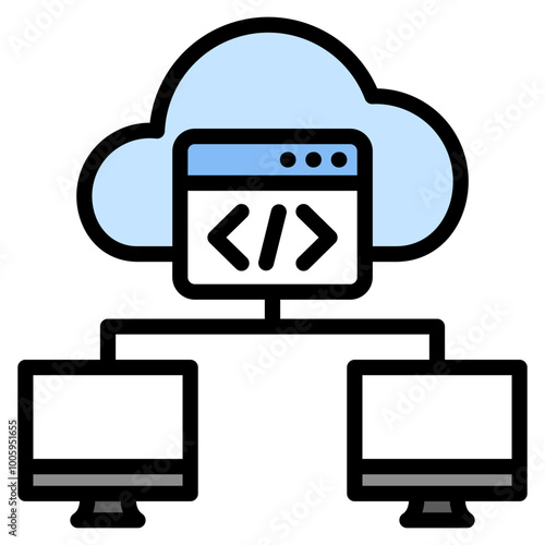 Infrastructure As Code Icon Element For Design
