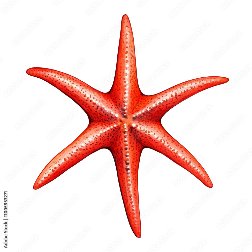 Red starfish on transparent background. Red starfish on transparent background.