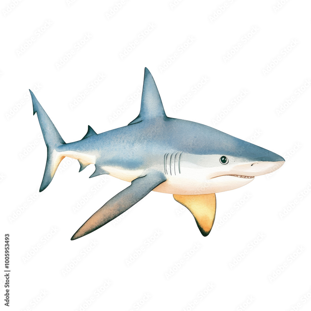 Naklejka premium Stylized shark on transparent background.