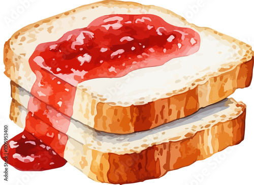 Slice of bread with jam