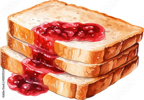 Slice of bread with jam