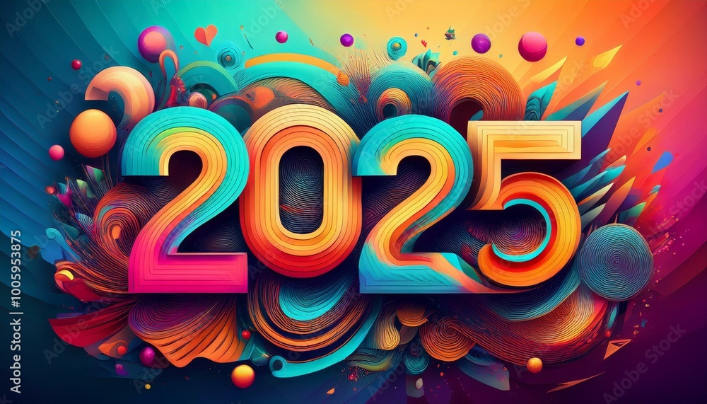 Fototapeta premium 2025 colorful