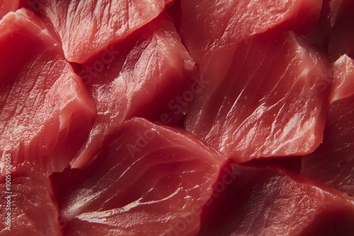 Close up of fresh sliced bluefin tuna