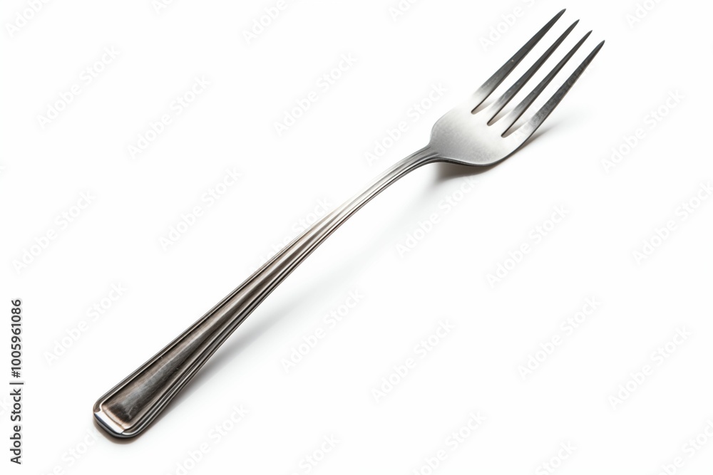 Metal fork isolated on white background. Generative ai Metal fork isolated on white background. Generative ai