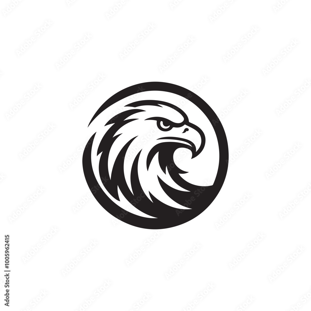Abstract Eagle or Hawk Head Vector Isolated on White - Mascot and Branding Template. Abstract Eagle or Hawk Head Vector Isolated on White - Mascot and Branding Template.