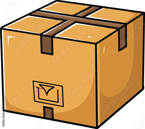 Shipping cardboard box clip art