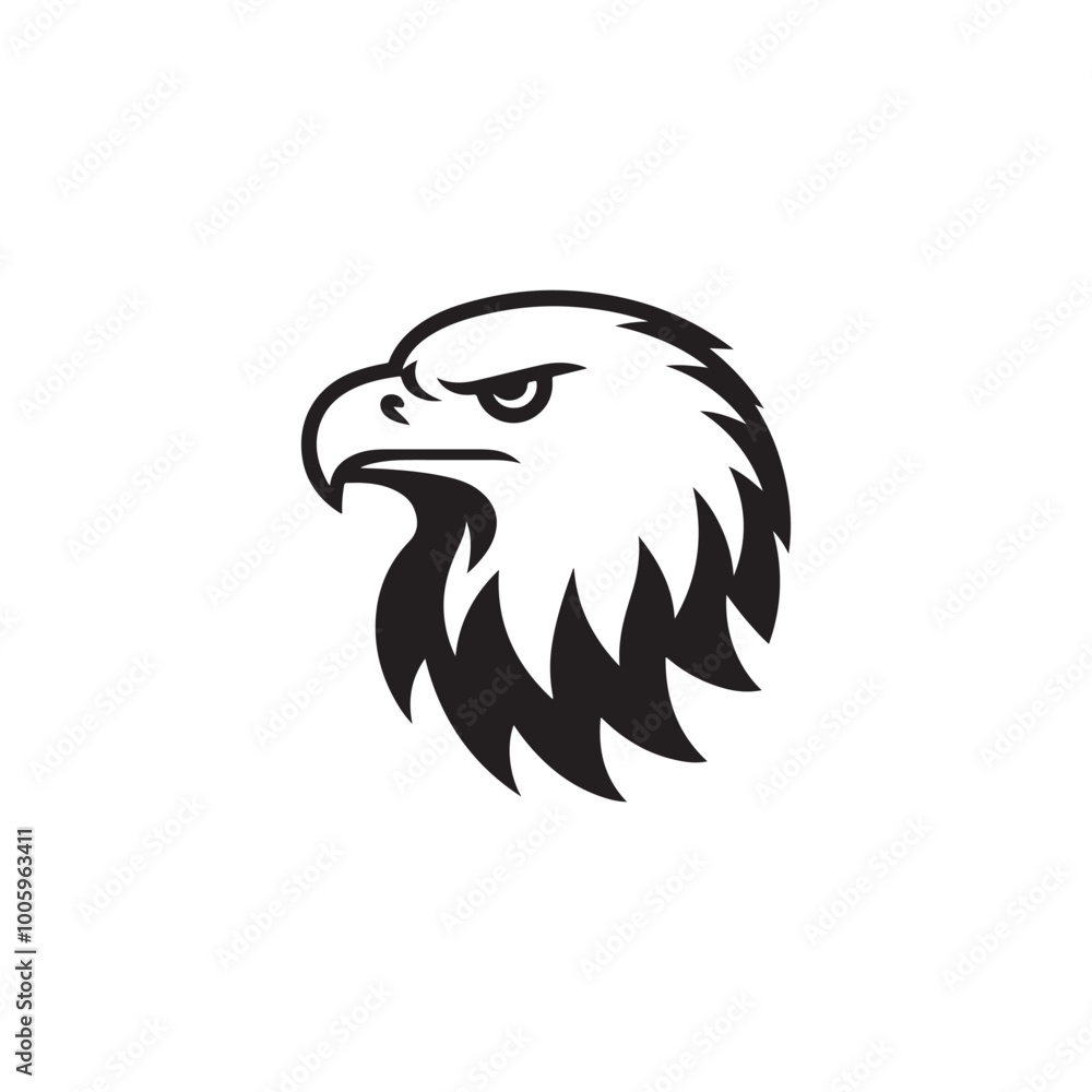 Fototapeta premium Abstract Hawk Head Vector Illustration - Emblem or Mascot Template.