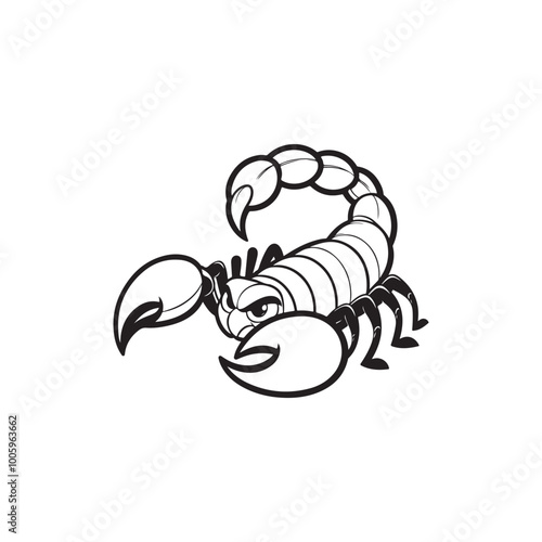 Scorpion Silhouette Isolated on White - Vector Template for Mascot & Branding. scorpion silhouette vector illustration. Vector illustration. photo